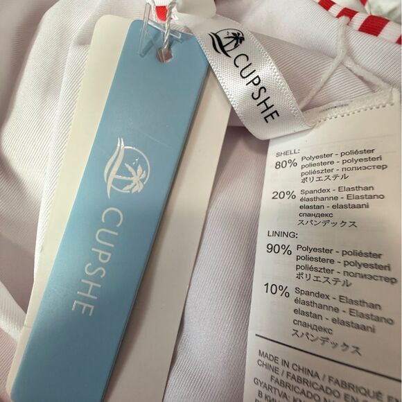 Cupshe White and Red Striped Bikini Set - Picture 4 of 6